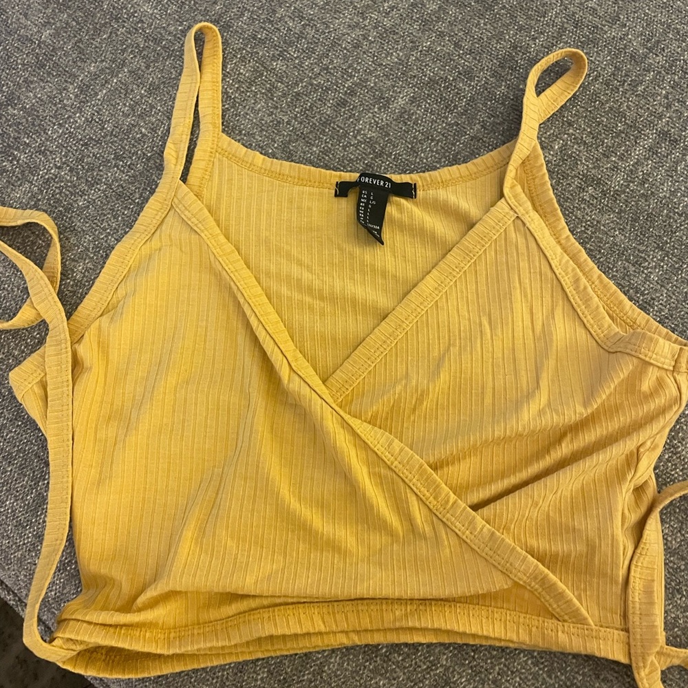 Yellow Crossover Tie Tank